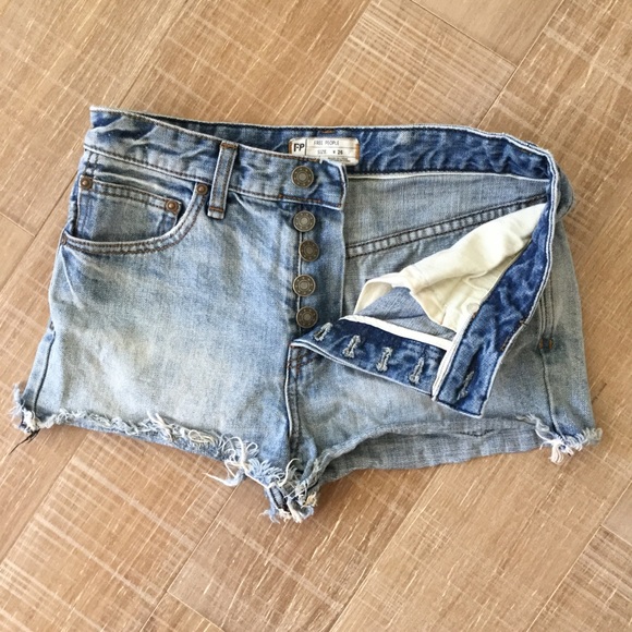 free people button fly shorts